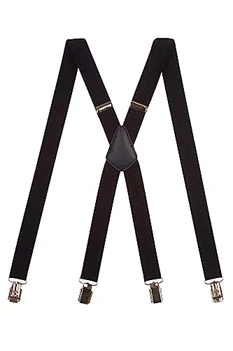 Olata Unisex Hosenträger schmal mit Metallclips/Verstellbare Hosenträger X-Form mit überkreuzten Trägern 2