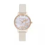 Olivia Burton Analog Quarzuhr für Damen mit Pinkes Lederarmband - OB16GB01