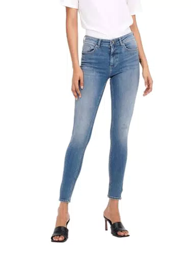 ONLY Damen Onlblush Mid Sk Ank Zip Dnm Tai848 Noos Jeans