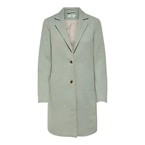 ONLY Damen Onlcarrie Mel Coat Otw Noos Mantel, Lichen/Detail:MELANGE