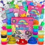 Original Stationery Unicorn Sparkle Slime Kit, 50-teiliges Einhorn Schleim-Set mit 18 Vorgefertigten Schleimen