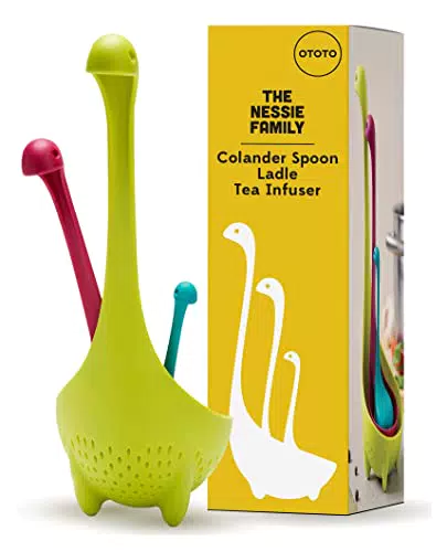OTOTO The Nessie Family Soup Ladle and Tea Infuser Set - Durable Silicone