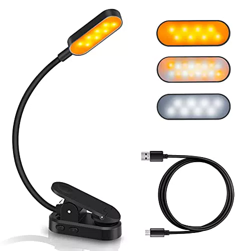 OUILA Leselampe Buch Klemme, Buchlampe mit 16 LEDs, 3 Farbtemperatur