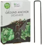 OwnGrown Erdanker Bodenanker Lang : 50 Erdanker für Garten Unkrautvlies und mehr Erdanker Unkrautvlies Haken aus Stahl Bodenanker Erdanker Erdspieße Metall im Set Garten Zubehör