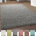 Paco Home Shaggy Teppich Hochflor Langflor Teppiche Hochwertig Pastell Uni Versch. Farben