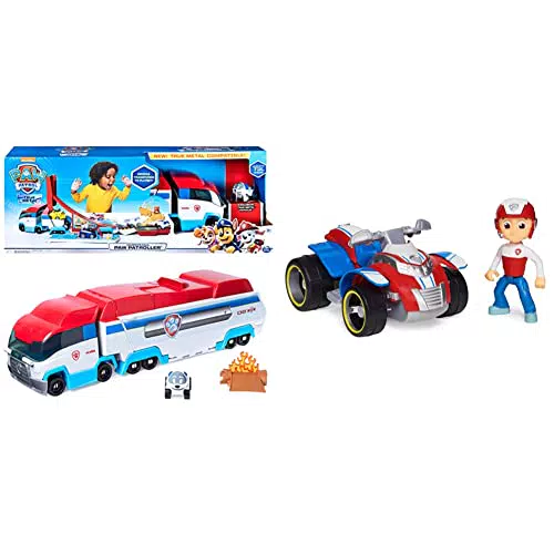 PAW Patrol 6053406-3 Launch'N Haul PAW Patroller für True Metal Fahrzeuge & Quad-Fahrzeug mit Ryder-Figur