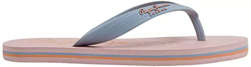 Pepe Jeans Bay Beach Classic Brand G Thong Sandals, Light Blue