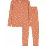 Petit Bateau Mädchen Pyjama, Rosa Sienna / Weiss Avalanche