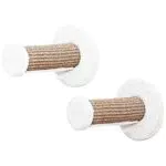 Pfotenolymp Katzen kletterwand -Wandmontage - 22 x 6 cm - 2 Kletterstufen für Kletterlandschaft - Kletterbaum - Kletterwand für Katzen mit Sisal