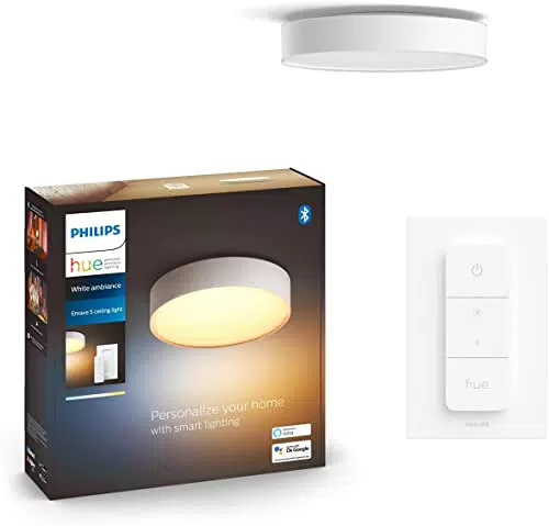 Philips Hue White Amb. Enrave Deckenleuchte LED 9, 6W S weiß 1200lm inkl. Dimmschalter