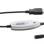 Philips LFH9034 USB Audio Adapter für Kopfhörer oder Lautsprecher mit 3.5 mm