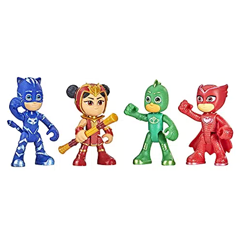 PJ Masks Pyjamahelden und An Yu Figurenset, 4 bewegliche Action-Figuren und 1 Accessoire für Kinder ab 3 Jahren