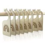 PLANIMAL Set mit 8 Größentrenner Baby - Größentrenner Kleiderstange in Konfektionsgrößen 50 bis 140 - Größentrenner Holz - Baby Trennschilder Regenbogen Design