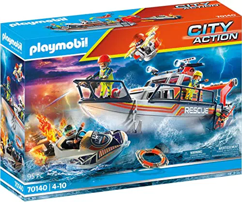 PLAYMOBIL City Action 70140 Seenot: Löscheinsatz mit Rettungskreuzer