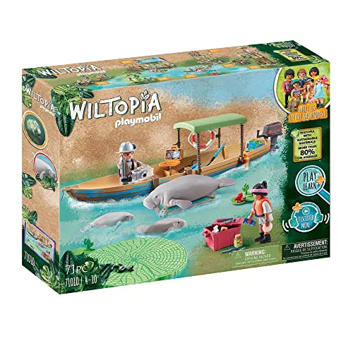 PLAYMOBIL Wiltopia 71010 Bootsausflug zu den Seekühen mit Spielzeugtieren