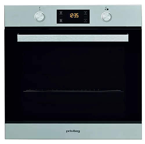 Privileg PBWR6 OH5V IN Einbau-Backofen/ 71 L/Hydrolyse-Reinigungsfunktion/Multifunktions-Umluftbackofen mit 7 Funktionen/Edelstahl/Turn&Go/Click&Clean/Versenkbare Bedienknebel