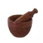 purpledip Holz Mörser und Stößel Schleifstifte Schüssel-Set Knoblauch Crusher