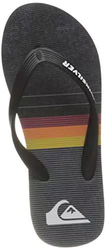 Quiksilver Molokai More CORE Youth Flip-Flop, Black/Grey/Black