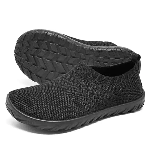 Racqua Hausschuhe Kleinkind Jungen Mädchen Kindergarten Hausschuhe Atmungsaktiv Anti-Rutsch Soft Barfuß Schuhe Kleinkind Schuhe Unisex kiner Hausschuhe Schwarz 27