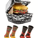 Rainbow Socks - Damen Herren Lustige Hamburger Socken Box - Novelty Geschenk für Burger- und Fast-Food-Liebhaber - 2 Paar - Größen -40