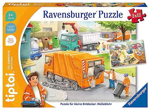Ravensburger tiptoi Puzzle 00172 Puzzle für kleine Entdecker: Müllabfuhr