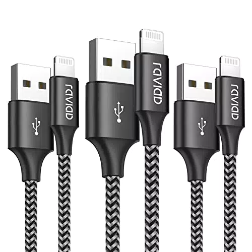 RAVIAD iPhone Ladekabel, Lightning Kabel Nylon iPhone Kabel Ladekabel für iPhone 13/12/11/Pro/XS/XS Max/XR/X/8/8 Plus/7/7 Plus/6s/6/6 Plus/5S/5/SE