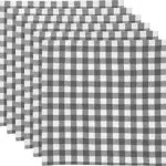 REDBEST Servietten, Stoffserviette 6er- Pack Landhaus karo Nashville grau Größe 50x50 cm - strapazierstark