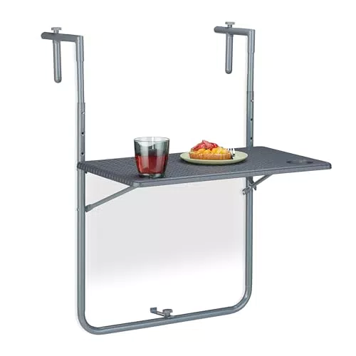Relaxdays Balkonhängetisch klappbar, BxT: 59, 5 x 60 cm