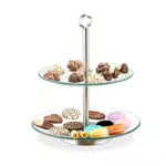 Relaxdays Etagere, 2-stöckig, rund, Cupcakes, Kekse