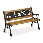 Relaxdays Kinder Gartenbank, Afrika Tier-Motiv, 50 kg Traglast