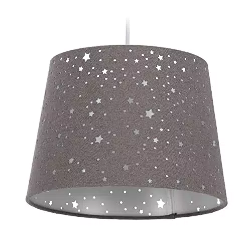 Relaxdays Kinderzimmerlampe Sterne, hängende Schirmlampe