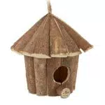 Relaxdays Mini Vogelhaus, Deko zum Aufhängen, unbehandeltes Holz