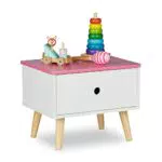 Relaxdays Nachttisch Kinder, mit Schublade, HBT 31 x 38 x 30 cm