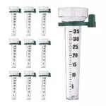 Relaxdays Regenmesser 10er Set, mit Halterung, Niederschlagsmesser Garten