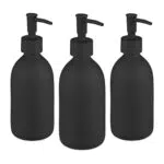 Relaxdays Seifenspender, 3er Set, 300ml, Soft Touch