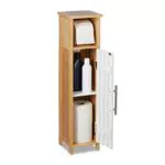 Relaxdays Toilettenpapierhalter stehend, Badezimmeregal HBT: 71x18x20 cm