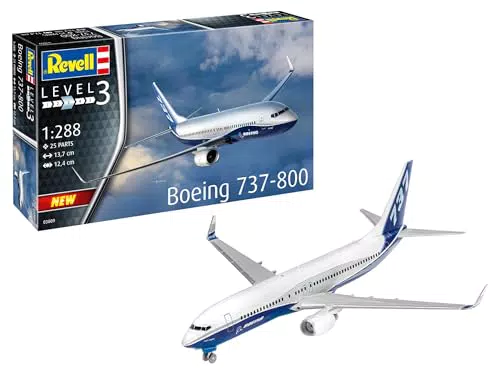 Revell Modellbausatz Boeing 737-800 I Einfacher Zusammenbau I Maßstabsgetreue Nachbildung im Maßstab 1:288 mit 25 Teilen I Perfekter Modellbausatz für Anfänger und erfahrene Bastler