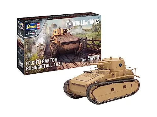 Revell Modellbausatz Leichttraktor Rheinmetall 1930 I Offizielles World of Tanks Lizenzprodukt I Bonuscode für World of Tanks I Detailgetreue Nachbildung I Abziehbilder WOT-Stile I Maßstab 1:35