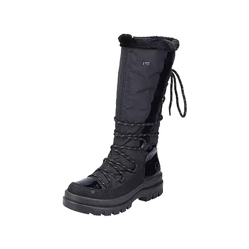 Rieker Damen X9084 Hochschaftstiefel, Schwarz
