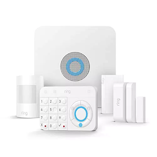 Ring Alarm 5-teiliges Set von Amazon Alarmanlage mit optionaler unterstützter Überwachung ohne langfristige Verpflichtungen funktioniert mit Alexa