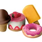 roba Squishies 4er-Set „Sweets“, Eis am Stiel, Kuchen