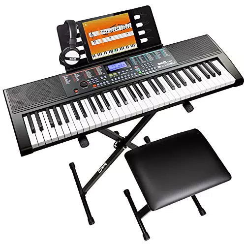 Rockjam 61-Key-Tastatur-Klavierset mit Tastaturständer