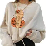 RODASON Halloween Kürbis Sweatshirt Scary Hoodie für Frauen