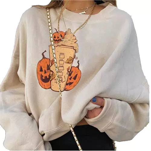 RODASON Halloween Kürbis Sweatshirt Scary Hoodie für Frauen