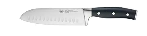 RÖSLE Santokumesser Tradition, Hochwertiges Küchenmesser mit Kullenschliff zum feinen Schneiden von Fleisch