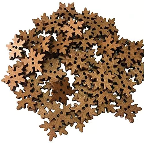 rosenice Holz-Weihnachten Schneeflocke Form 2 Löcher Tasten für Nähen