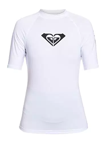 Roxy Kurzärmliger Rashguard Whole Hearted Frauen Weiss