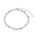 s.Oliver Fußkette Edelstahl Damen Sommerschmuck, mit Glas