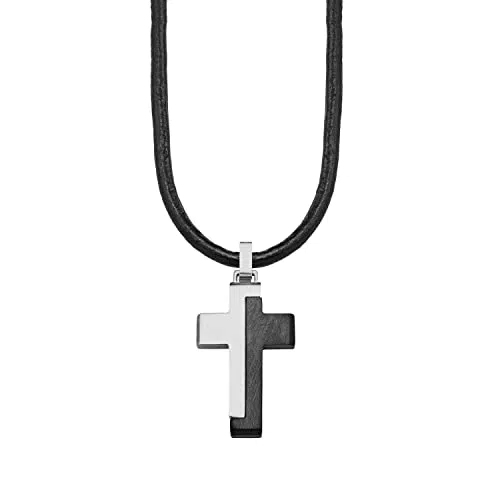 s.Oliver Kette mit Anhänger Edelstahl Leder Jungen Kinder Halsschmuck