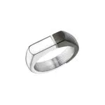 s.Oliver Ring Edelstahl Herren Ringe, Schwarz, Kommt in Schmuck Geschenk Box